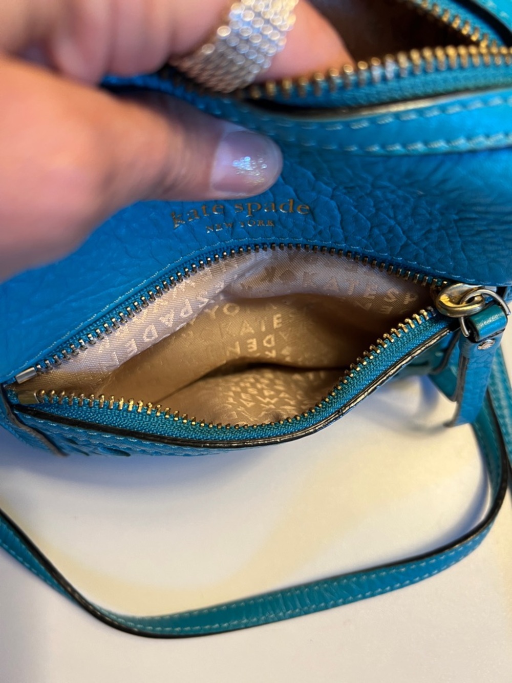 Kate Spade Teal Crossbody Bag, Excellent condition - Picture 8 of 10